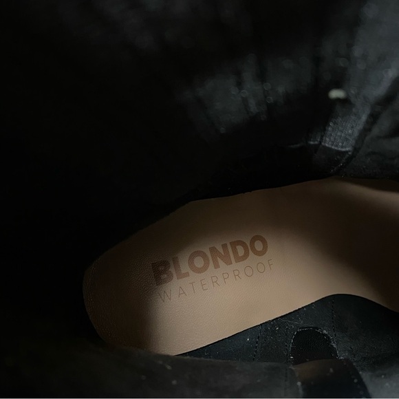 Blondo Indi Black Leather Pointy Toe Heeled Bootie 7 1/2 M - Picture 12 of 14